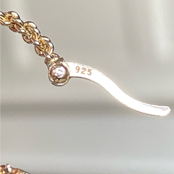 vintage yellow gold over 925 sterling silver hoop earrings. - Picture 8 of 15